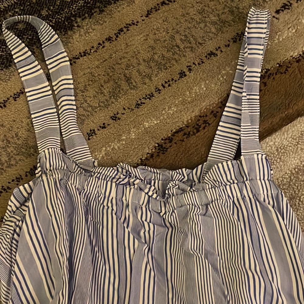 NWT Vestique blue and white stripe crop tank top - Picture 7 of 8